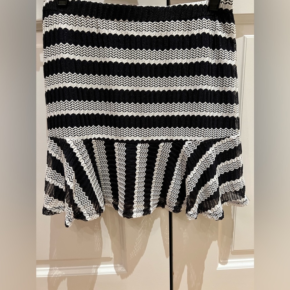 Aqua Striped Crochet Skirt